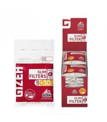 GIZEH FILTROS SLIM CON PEGAMENTO 120 FILTROS 20UDS