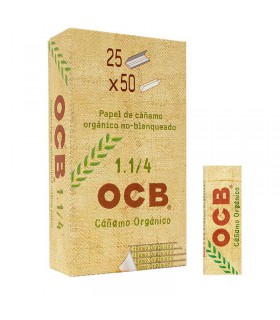 Display de 25uds Papel Orgánico 1 1/4 de Cañamo OCB | Hortitec Display de 25uds Papel Orgánico 1 1/4 de Cañamo OCB | Hortitec
