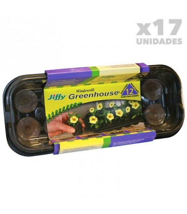 MICRO INVERNADERO CON 12 JIFFY 7 36MM 17UDS