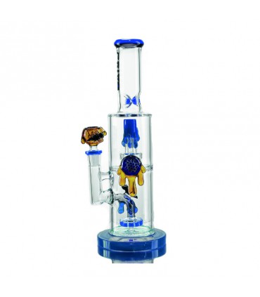 BEE WATERPIPE BLUE 35CM CALVO GLASS