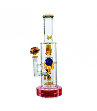 BEE WATERPIPE YELLOW 35CM CALVO GLASS