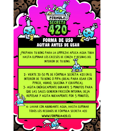 LIMPIADOR BONG MANZANA 250ML FORMULA SECRETA 420