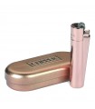 ENCENDEDORES CLIPPER METALICO ROSE GOLD 12UDS