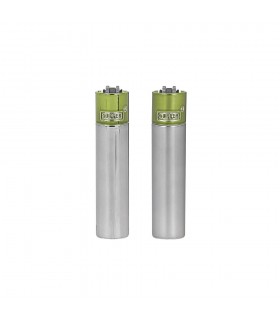 ENCENDEDORES CLIPPER METALICO PISTACHIO 12UDS
