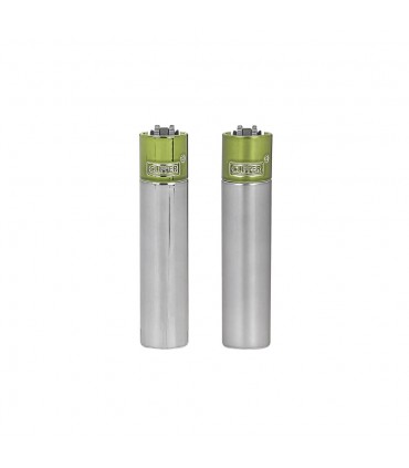 ENCENDEDORES CLIPPER METALICO PISTACHIO 12UDS