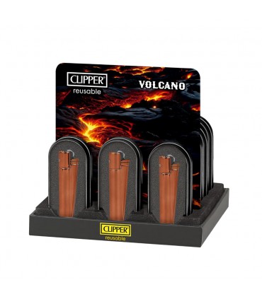 ENCENDEDORES CLIPPER METALICO VOLCANO 12UDS