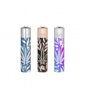 ENCENDEDORES CLIPPER METALICO JUNGLE LEAFS 12UDS