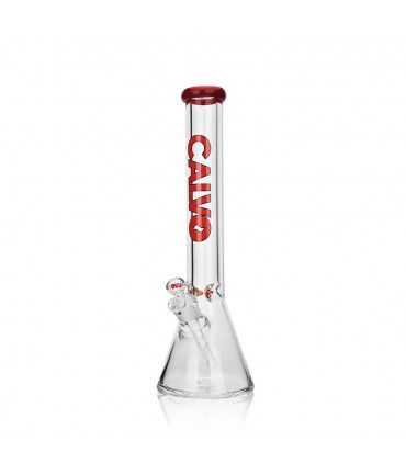 BEAKER 40CM 9MM PREMIUM RED CALVO GLASS