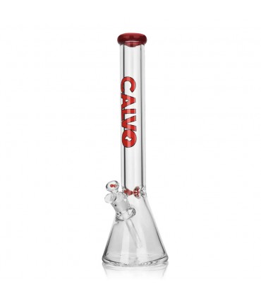 BEAKER 45CM 9MM PREMIUM RED CALVO GLASS