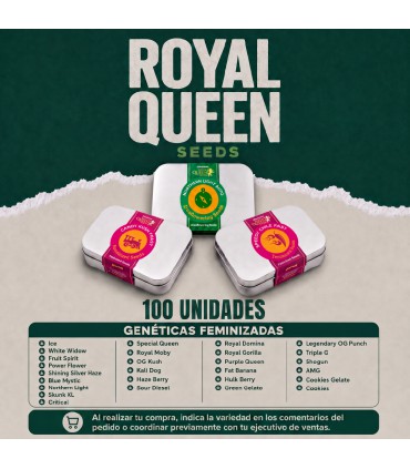 ROYAL QUEEN SEEDS VARIEDADES 100UDS