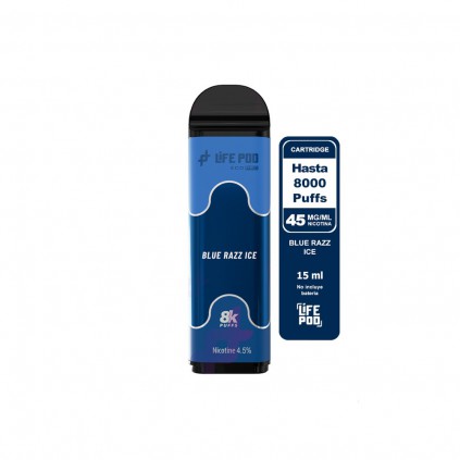 LIFE POD CARTRIDGE 8000 PUFF BLUE RAZZ ICE 4.5%